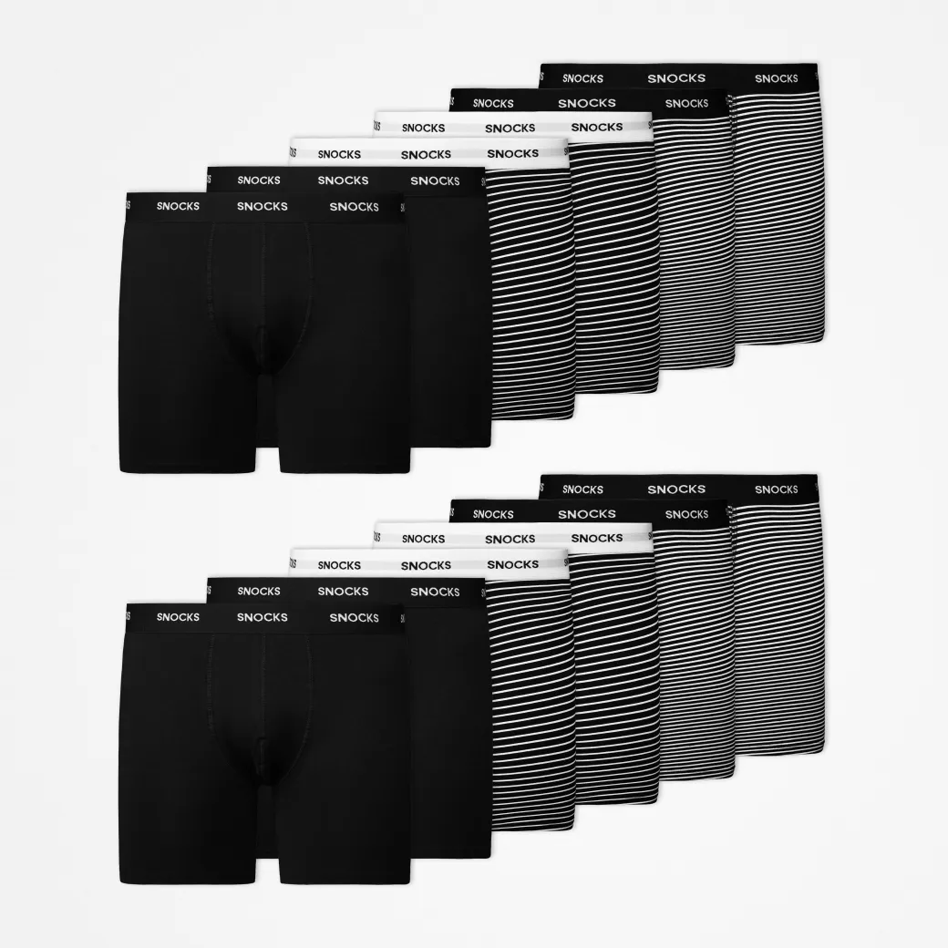 Lange Boxershorts mit Streifen aus Bio-Baumwolle