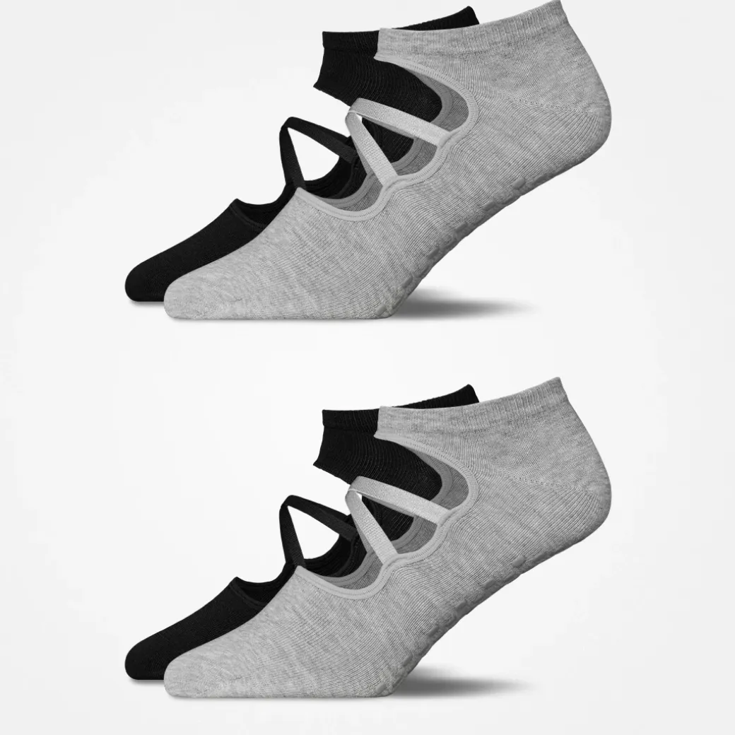 Pilates Socken mit Riemchen aus Bio-Baumwolle