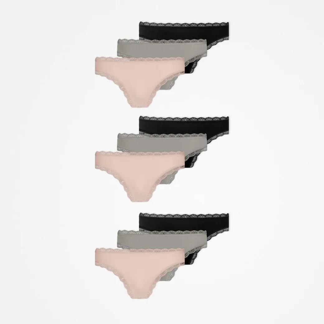 Tangas mit Spitze aus Bio-Baumwolle